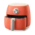 Icône 3D d'un airfryer orange à tiroir ouvert