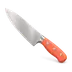 Icône 3D d'un couteau de chef à manche orange