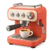 Icône 3D d'une machine à expresso orange et crème avec une tasse